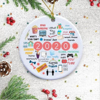 HKM-679315 Ceramic and Plexiglass Christmas Tree Pendant Accessory Set with Gift Box