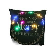 HKM-679315 Christmas Theme Creative Cartoon Pillow Cover with LED Color Options - 45x45cm Linen