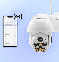 HKM-679379 1080P Wireless Outdoor Surveillance Dome Camera with 360-Degree Pan and Two-Way Audio