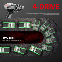 HKM-679443 Drift Flash Remote Control Sports Car Toy for Kids, 1/16 Scale, Electric Powered, Indoor-Outdoor Fun