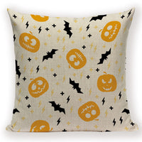 HKM-679571 Halloween Cartoon Pillow Cover - Peach Skin & Linen, 45x45cm for Living Room & Kids' Room