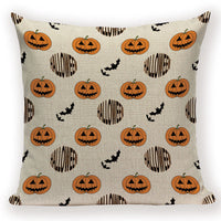 HKM-679571 Halloween Cartoon Pillow Cover - Peach Skin & Linen, 45x45cm for Living Room & Kids' Room