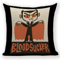 HKM-679571 Halloween Cartoon Pillow Cover - Peach Skin & Linen, 45x45cm for Living Room & Kids' Room