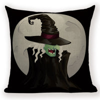 HKM-679571 Halloween Cartoon Pillow Cover - Peach Skin & Linen, 45x45cm for Living Room & Kids' Room