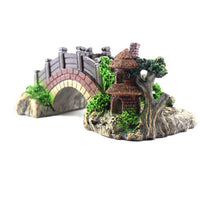 HKM-679699 Arch Bridge Decoration for Fish Tanks and Aquariums - Retro Resin Turtle Climbing Platform