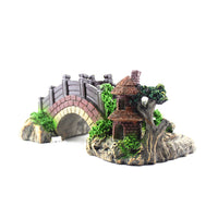 HKM-679699 Arch Bridge Decoration for Fish Tanks and Aquariums - Retro Resin Turtle Climbing Platform