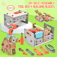 HKM-679699 Kids DIY Electric Drill Tool Box Set for Pretend Play and Creative Building Activities