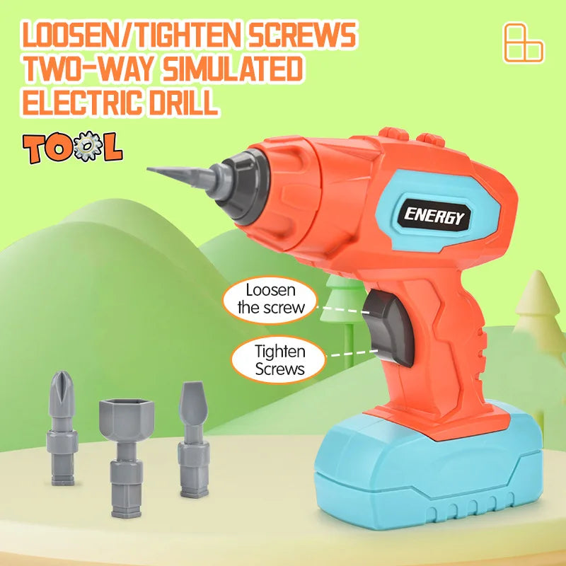 KTX-679699 Kids DIY Electric Drill Tool Box Set for Pretend Play and Creative Building Activities