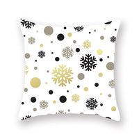 HKM-679699 Nordic Christmas Golden Pillow Cover - 45x45cm Polyester Cushion Case