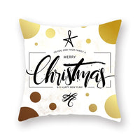 HKM-679699 Nordic Christmas Golden Pillow Cover - 45x45cm Polyester Cushion Case