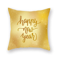 HKM-679699 Nordic Christmas Golden Pillow Cover - 45x45cm Polyester Cushion Case