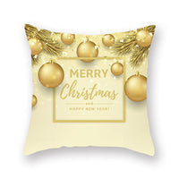 HKM-679699 Nordic Christmas Golden Pillow Cover - 45x45cm Polyester Cushion Case