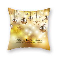 HKM-679699 Nordic Christmas Golden Pillow Cover - 45x45cm Polyester Cushion Case