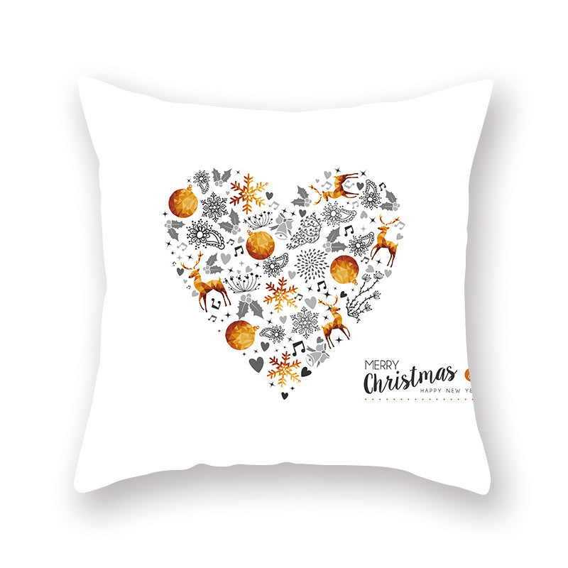 KTX-679699 Nordic Christmas Golden Pillow Cover - 45x45cm Polyester Cushion Case
