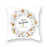 HKM-679699 Nordic Christmas Golden Pillow Cover - 45x45cm Polyester Cushion Case