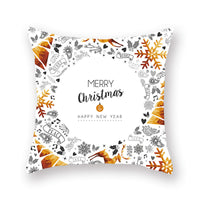 HKM-679699 Nordic Christmas Golden Pillow Cover - 45x45cm Polyester Cushion Case