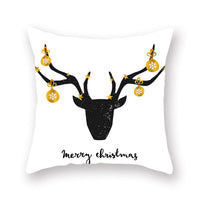 HKM-679699 Nordic Christmas Golden Pillow Cover - 45x45cm Polyester Cushion Case