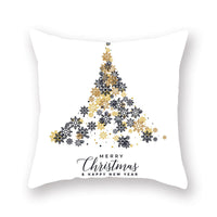 HKM-679699 Nordic Christmas Golden Pillow Cover - 45x45cm Polyester Cushion Case