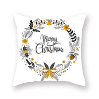HKM-679699 Nordic Christmas Golden Pillow Cover - 45x45cm Polyester Cushion Case