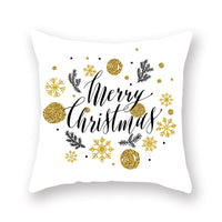 HKM-679699 Nordic Christmas Golden Pillow Cover - 45x45cm Polyester Cushion Case