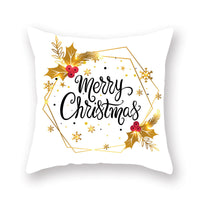 HKM-679699 Nordic Christmas Golden Pillow Cover - 45x45cm Polyester Cushion Case