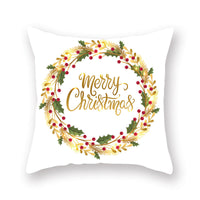 HKM-679699 Nordic Christmas Golden Pillow Cover - 45x45cm Polyester Cushion Case