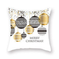 HKM-679699 Nordic Christmas Golden Pillow Cover - 45x45cm Polyester Cushion Case