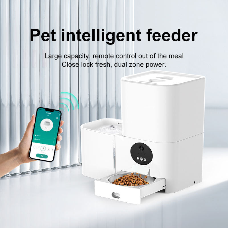 HKM-679891 Smart Automatic Pet Feeder for Dogs and Cats – Dual Food and Water Dispenser