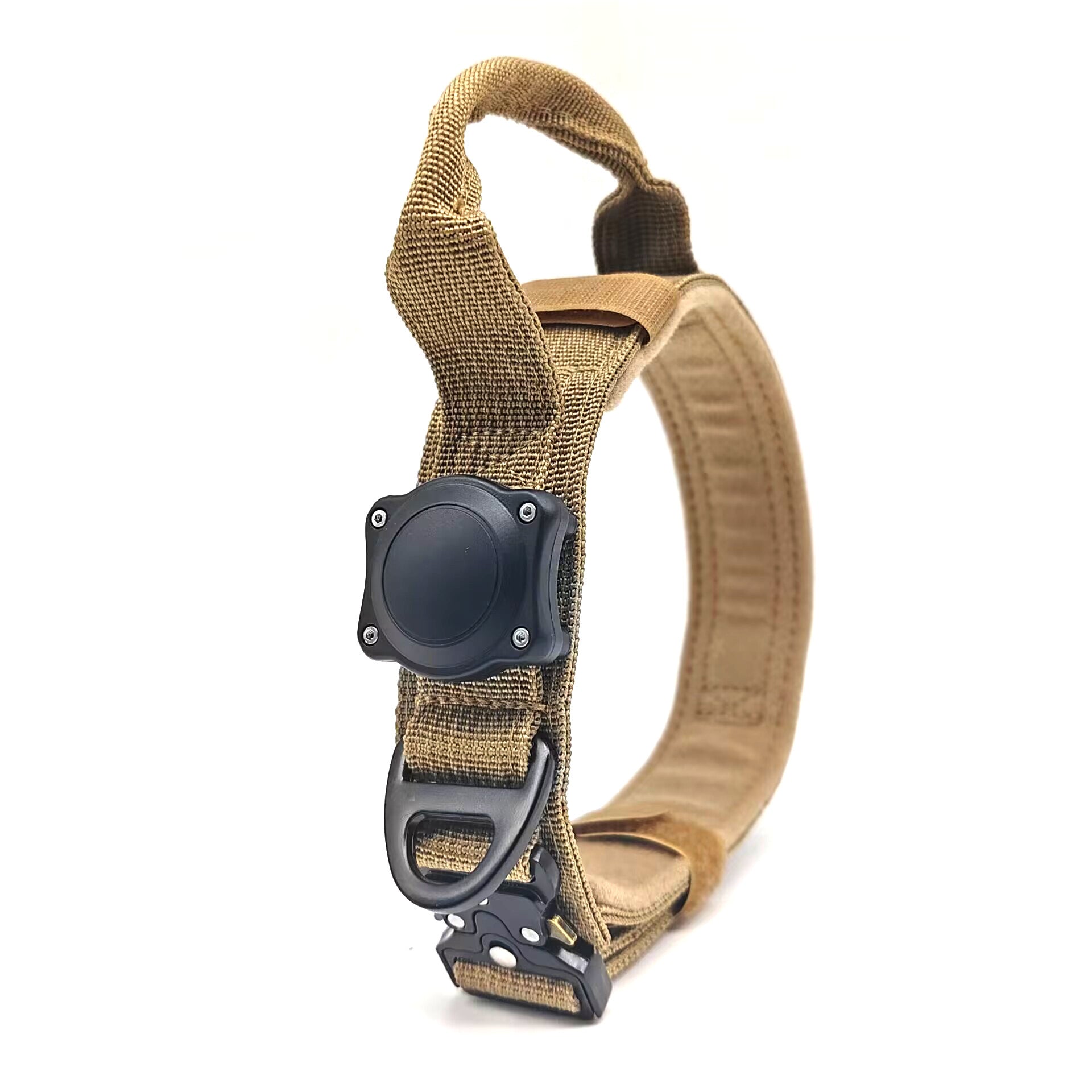 HKM-679891 Tactical Waterproof Dog Collar with Positioning Ring – Monochrome Design in Black, Army Green, Khaki