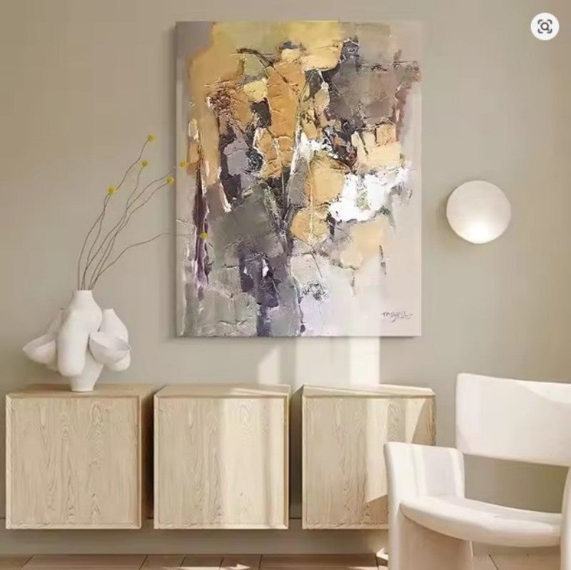 KTX-679955 Hand-Drawn Modern Abstract Oil Painting on Canvas for Living Room Decor