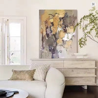 HKM-679955 Hand-Drawn Modern Abstract Oil Painting on Canvas for Living Room Decor