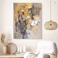 HKM-679955 Hand-Drawn Modern Abstract Oil Painting on Canvas for Living Room Decor