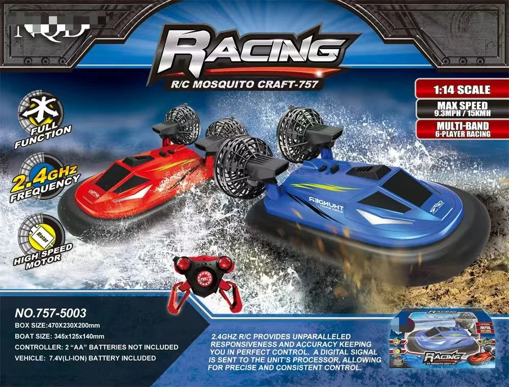 HKM-680019 1/14 Scale Amphibious Remote Control Hovercraft for Indoor and Outdoor Fun