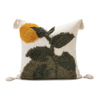 HKM-680019 Bohemian Tufted Pillow with Tassels - 45cm Floral Design Cushion Cover