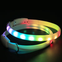 HKM-680019 LED Safety Glow Dog and Cat Collar – Adjustable, USB Rechargeable, Waterproof Night Visibility Accessory