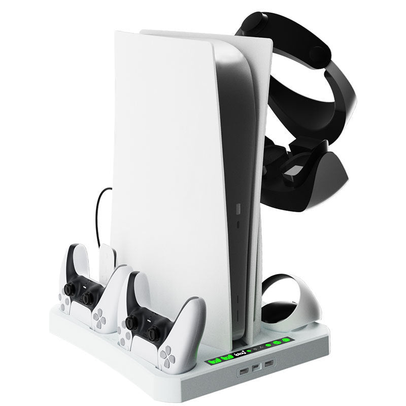 HKM-680083 Multifunctional Charging Base with Cooling Pad, Game Disc and Helmet Storage for PS5/PSVR2