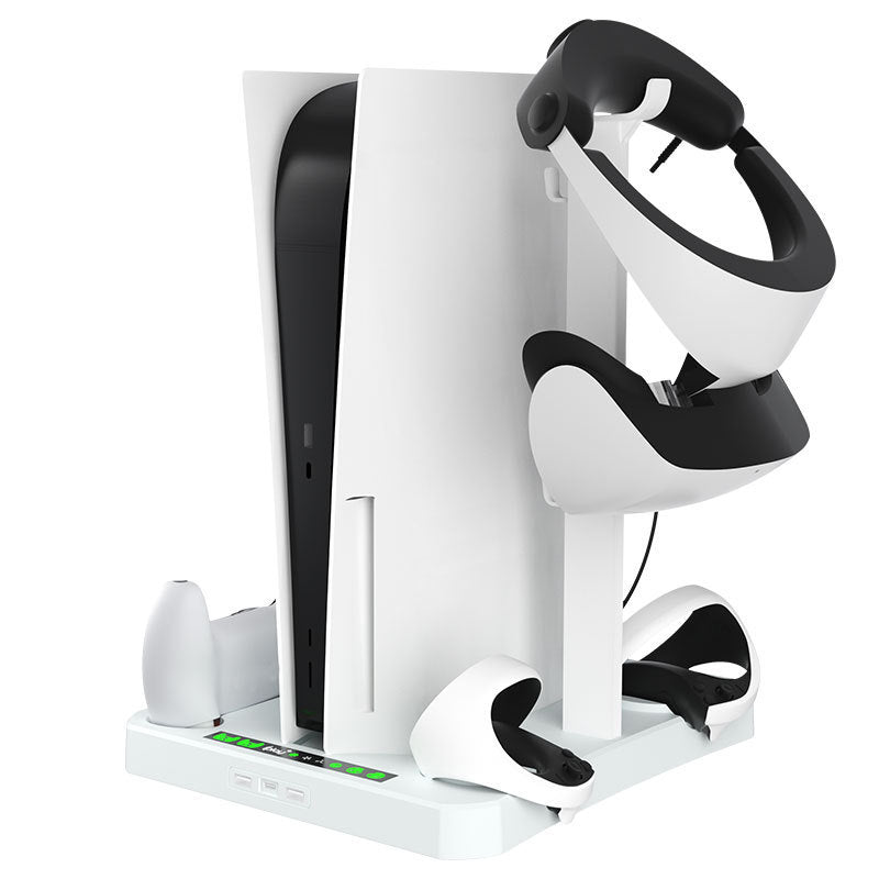 HKM-680083 Multifunctional Charging Base with Cooling Pad, Game Disc and Helmet Storage for PS5/PSVR2