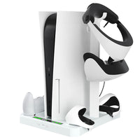 HKM-680083 Multifunctional Charging Base with Cooling Pad, Game Disc and Helmet Storage for PS5/PSVR2