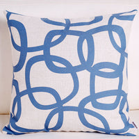 HKM-680083 Retro Style Blue Elk Cotton and Linen Pillowcase - Square 45x45cm and Waist 30x50cm