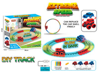 HKM-680275 DIY Anti-Gravity Slot Toy Car Assembly Kit with Gliding Rail Track for Kids 5-13 Years