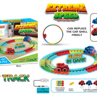 HKM-680275 DIY Anti-Gravity Slot Toy Car Assembly Kit with Gliding Rail Track for Kids 5-13 Years