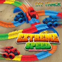 HKM-680275 DIY Anti-Gravity Slot Toy Car Assembly Kit with Gliding Rail Track for Kids 5-13 Years