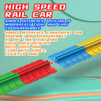 HKM-680275 DIY Anti-Gravity Slot Toy Car Assembly Kit with Gliding Rail Track for Kids 5-13 Years