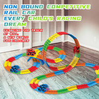 HKM-680275 DIY Anti-Gravity Slot Toy Car Assembly Kit with Gliding Rail Track for Kids 5-13 Years