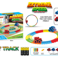 HKM-680275 DIY Anti-Gravity Slot Toy Car Assembly Kit with Gliding Rail Track for Kids 5-13 Years