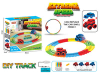 HKM-680275 DIY Anti-Gravity Slot Toy Car Assembly Kit with Gliding Rail Track for Kids 5-13 Years