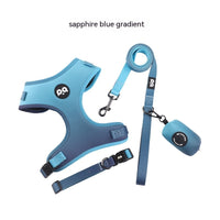 HKM-680531 Pet Dog Harness & Leash Set with Adjustable Collar and Waste Bag, Available in Gradient Colors