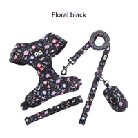 HKM-680531 Pet Dog Harness & Leash Set with Adjustable Collar and Waste Bag, Available in Gradient Colors