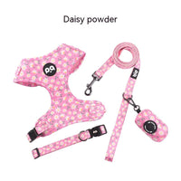 HKM-680531 Pet Dog Harness & Leash Set with Adjustable Collar and Waste Bag, Available in Gradient Colors