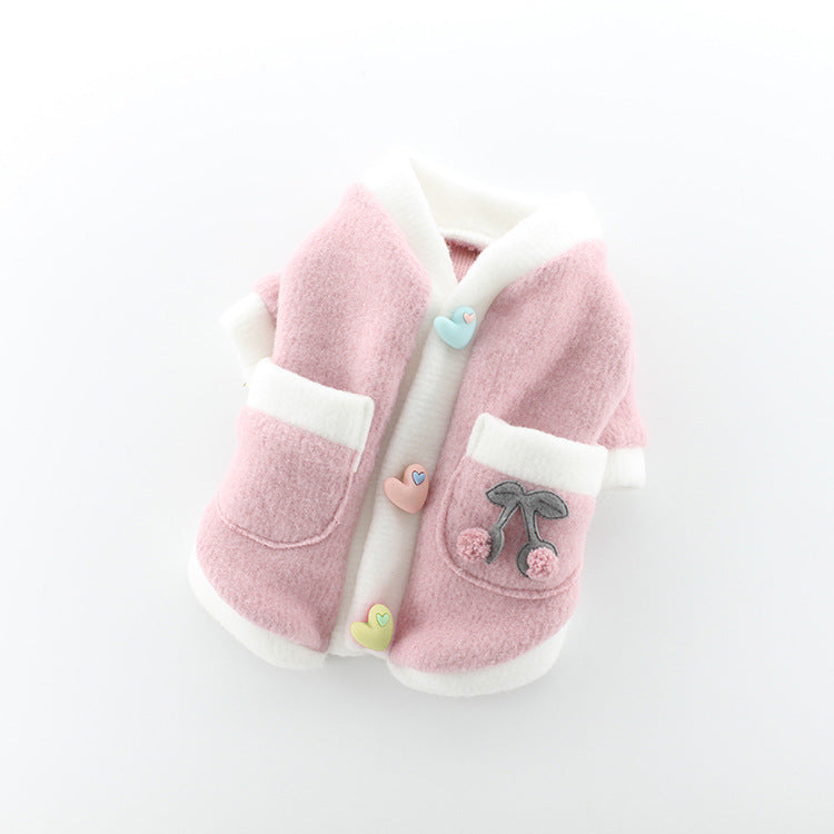 HKM-680595 Comfortable Acrylic Dog Sweater - Two-Legged Clothing in Pink and Blue